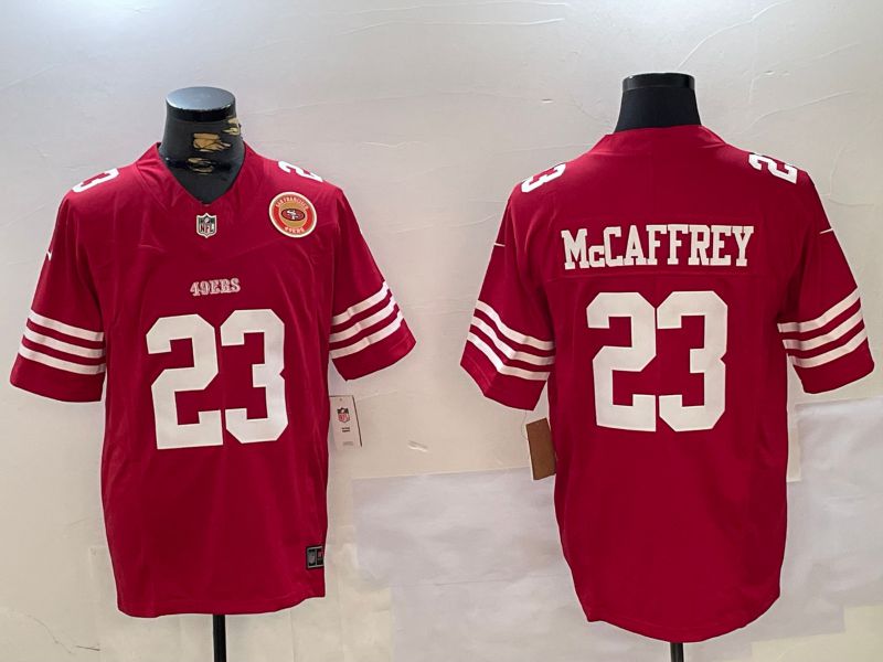 Men San Francisco 49ers #23 Mccaffrey Red Three generations 2024 Nike Vapor Limited NFL Jersey style 8->san francisco 49ers->NFL Jersey